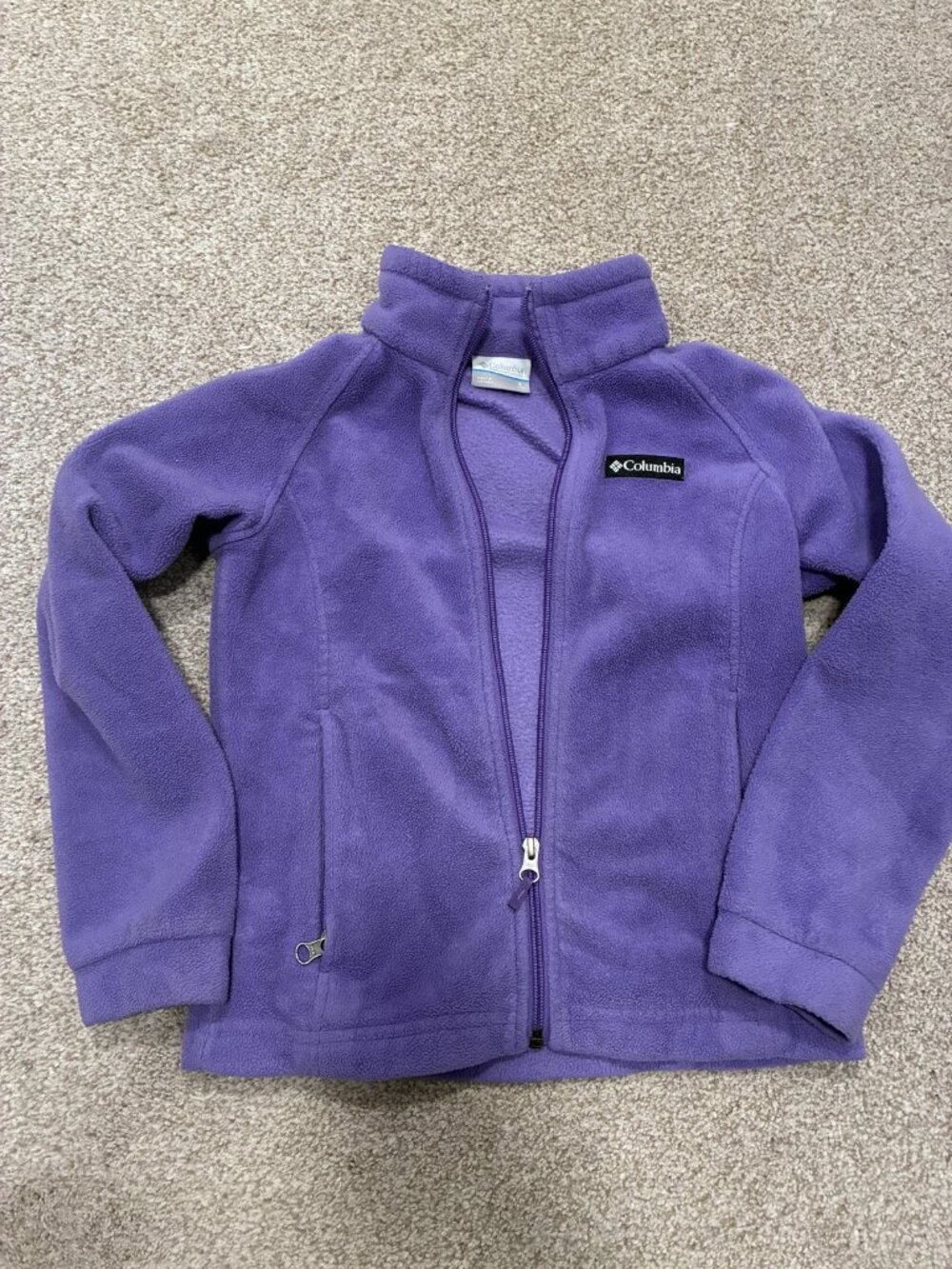 Columbia Benton Springs Full Zip Fleece Jacket Purple Girls S 7/8